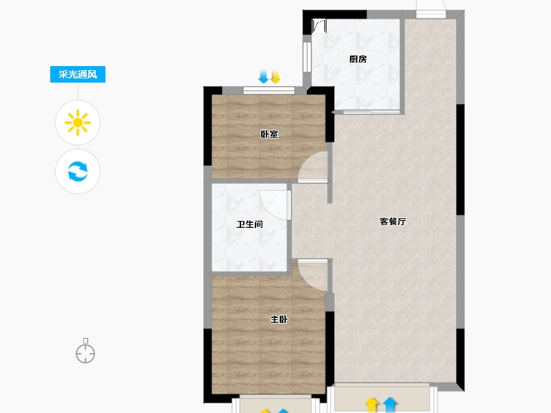 吉林省-长春市-长春恒大国际新都-72.00-户型库-采光通风