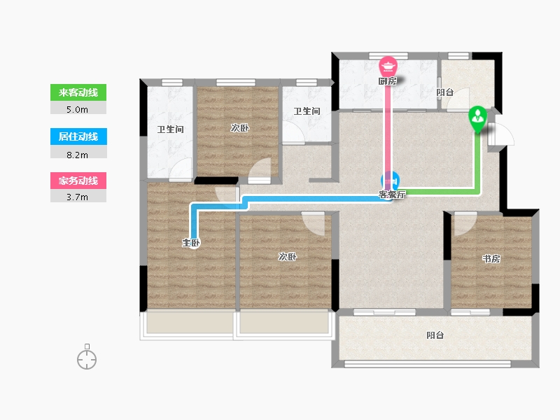 江苏省-南京市-万科首开·新悦光年-108.00-户型库-动静线