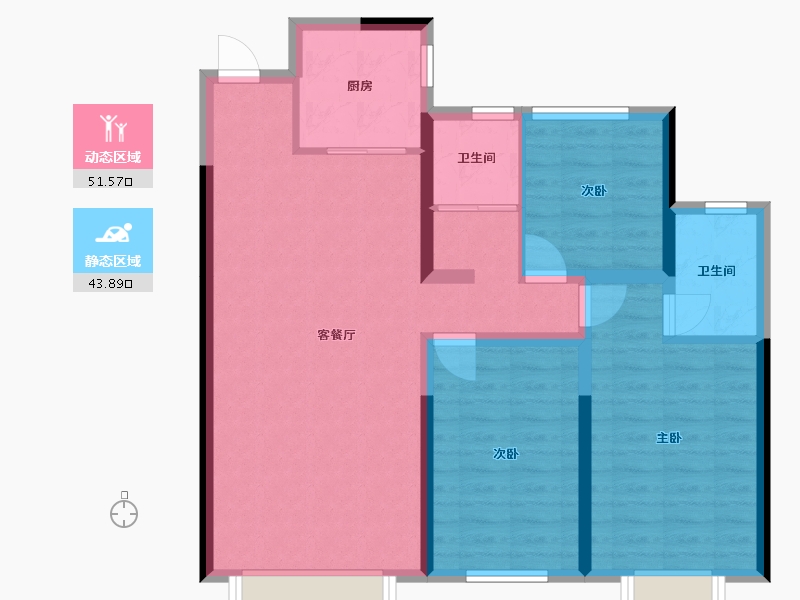 新疆维吾尔自治区-乌鲁木齐市-中海熙岸-105.00-户型库-动静分区