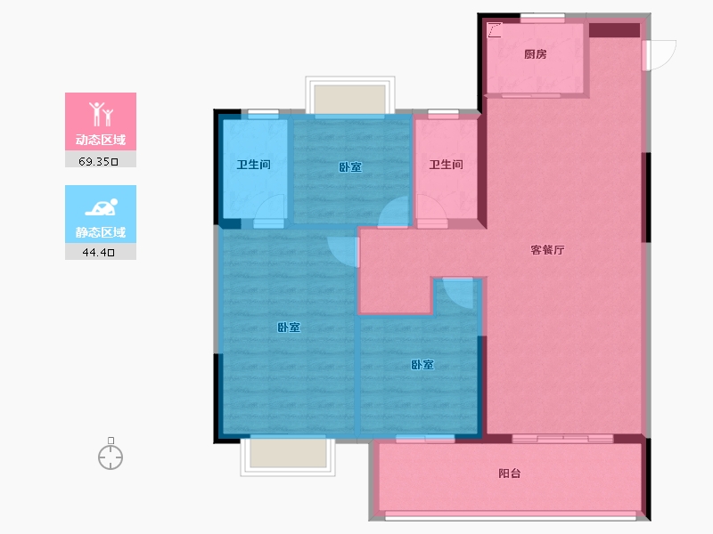 江苏省-南京市-星河国际-102.40-户型库-动静分区