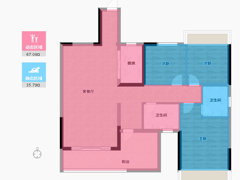 广西壮族自治区-贵港市-精通悦府-92.00-户型库-动静分区