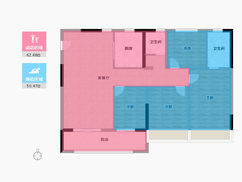 江苏省-南京市-保利江汇-102.40-户型库-动静分区