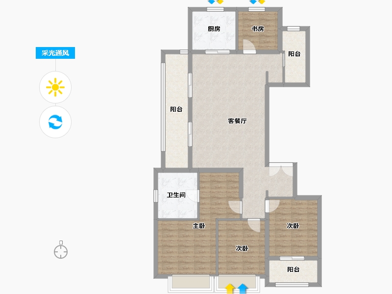 江苏省-南京市-花语熙岸府-112.00-户型库-采光通风