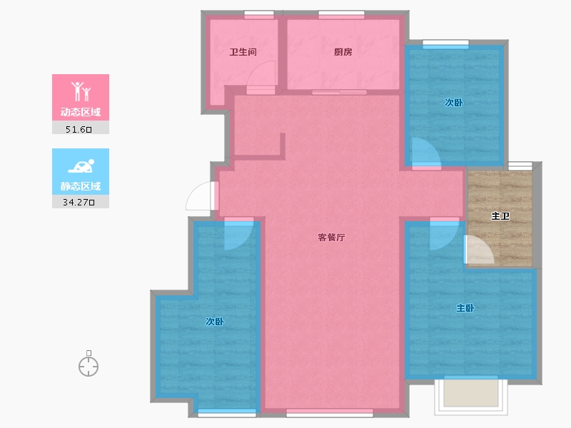 天津-天津市-梧桐大道-81.08-户型库-动静分区