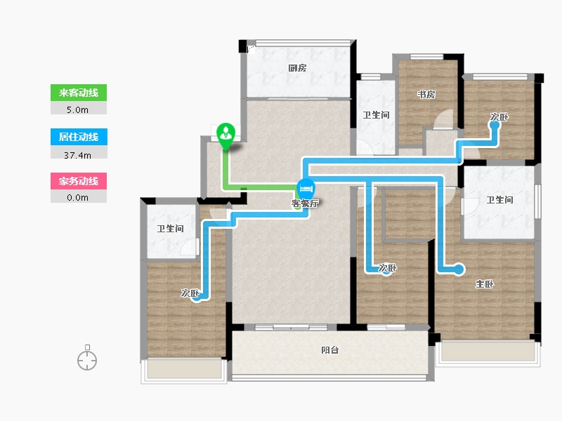 浙江省-杭州市-滨康天曜城-155.89-户型库-动静线