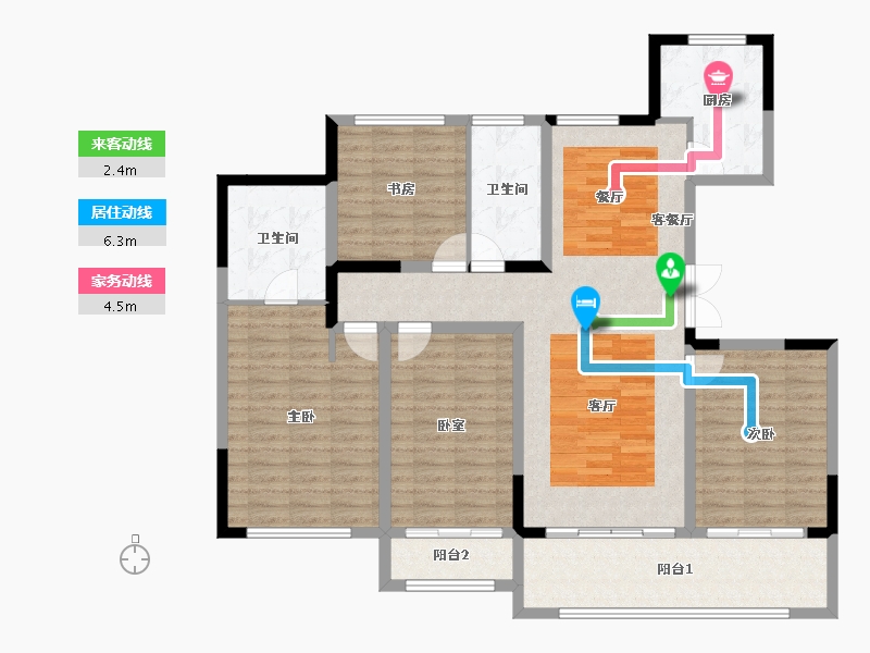 江苏省-苏州市-颐和公馆-128.80-户型库-动静线