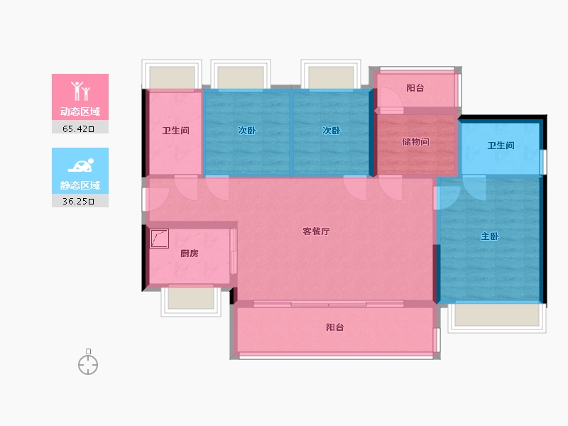 广东省-佛山市-保利时光苑-100.00-户型库-动静分区