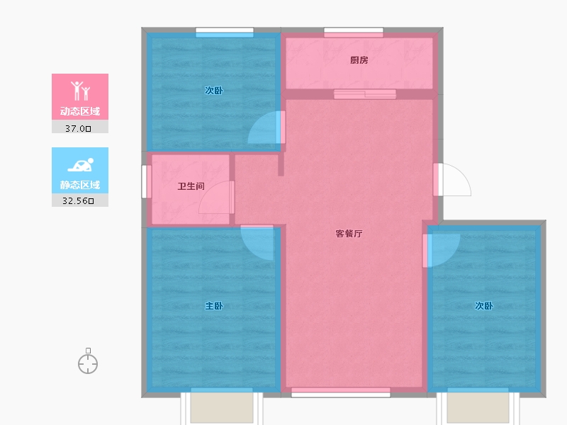 天津-天津市-欣嘉园樾塘-62.06-户型库-动静分区