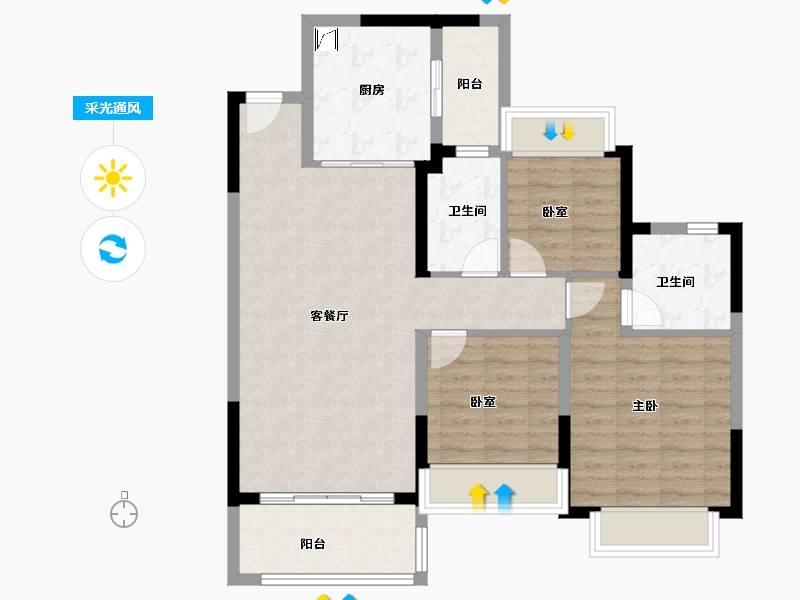 江苏省-镇江市-紫东恒大文化旅游城-87.76-户型库-采光通风