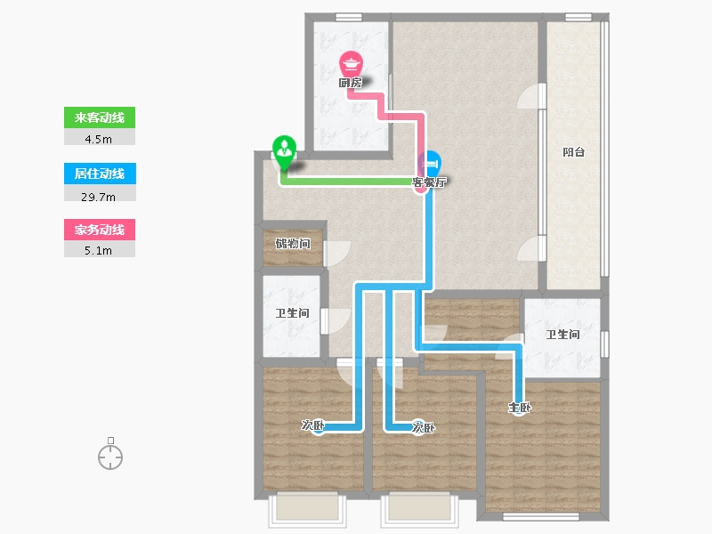 山东省-烟台市-华润中心 万象府-130.00-户型库-动静线