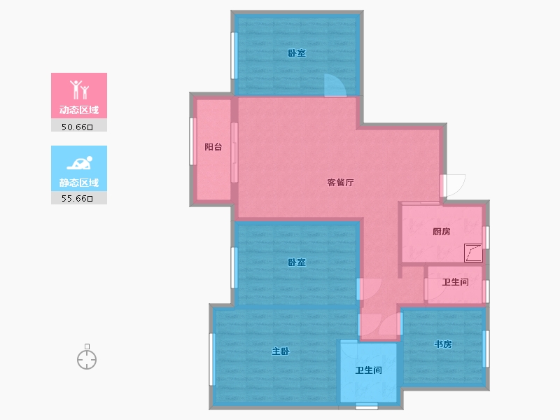 湖南省-株洲市-美丽潇湘住宅小区-124.00-户型库-动静分区