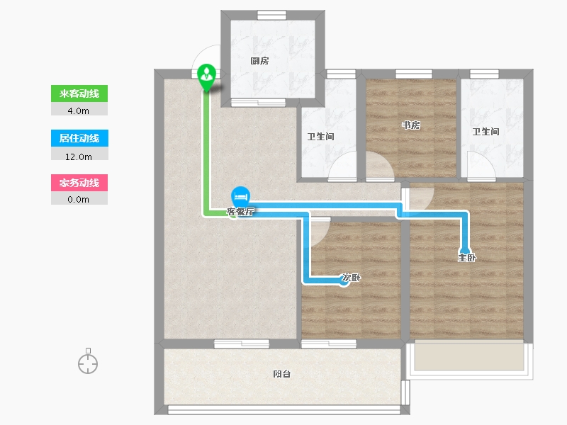 江苏省-南京市-新城振业铭著风华-77.60-户型库-动静线