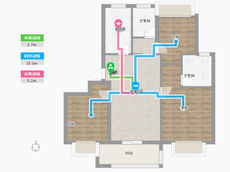 江苏省-南京市-华宇·林湖雅舍-71.20-户型库-动静线