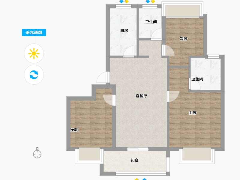 江苏省-南京市-华宇·林湖雅舍-71.20-户型库-采光通风