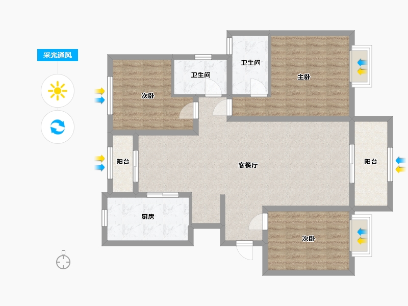 河南省-驻马店市-花园-109.00-户型库-采光通风