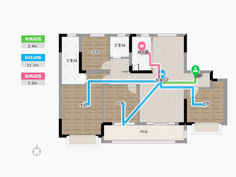 江苏省-南京市-润岚府-113.60-户型库-动静线