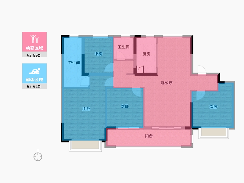 江苏省-南京市-润岚府-113.60-户型库-动静分区