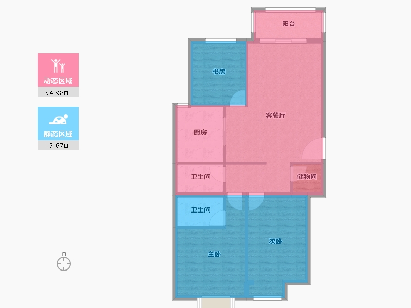 北京-北京市-丽都壹号·峯境-91.27-户型库-动静分区