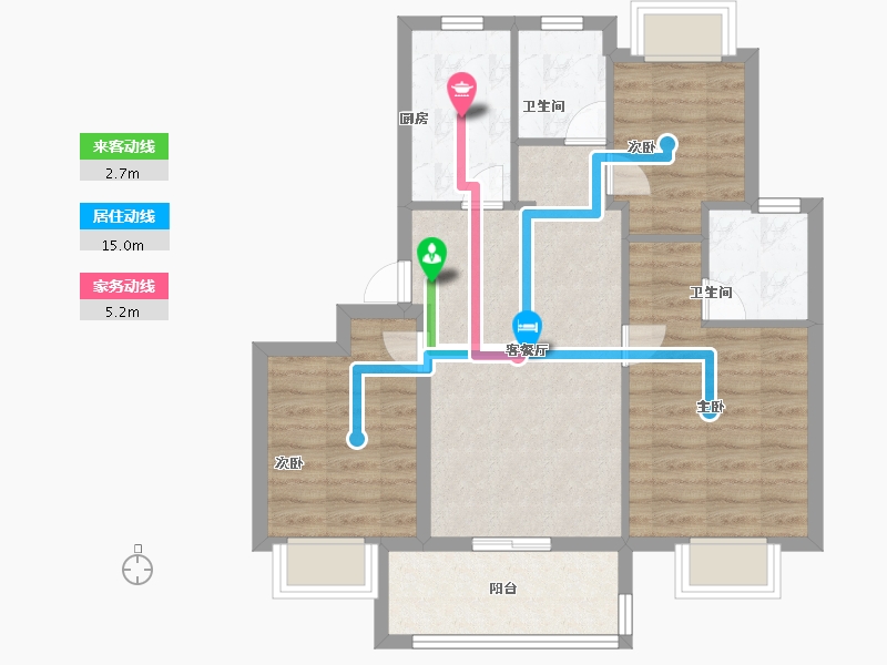 江苏省-南京市-华宇·林湖雅舍-71.20-户型库-动静线