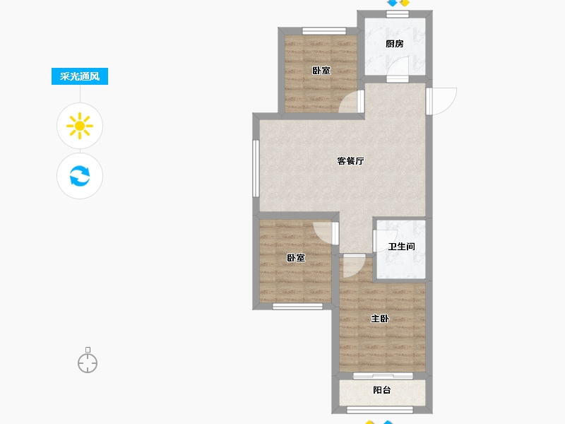 河北省-廊坊市-百川格外-61.90-户型库-采光通风