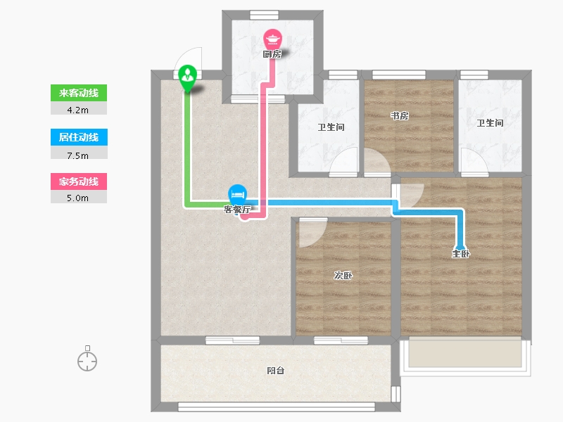 江苏省-南京市-新城振业铭著风华-77.60-户型库-动静线