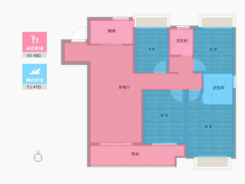 江苏省-南京市-宋都柏悦府-101.00-户型库-动静分区