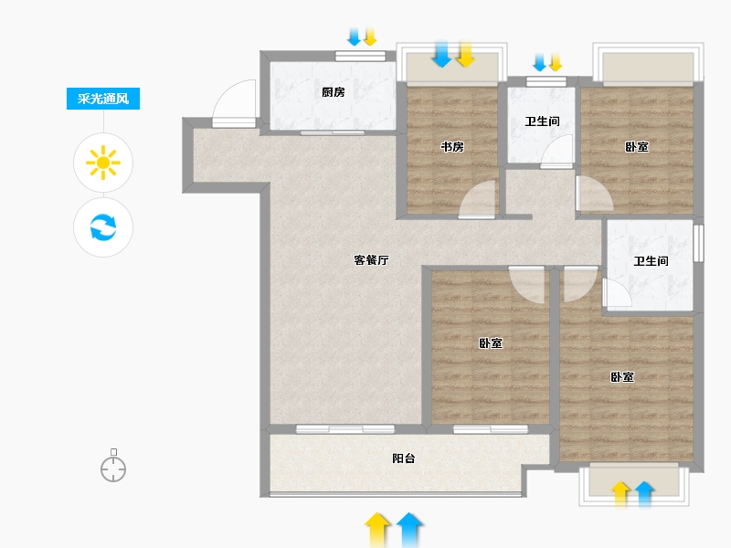 江苏省-南京市-宋都柏悦府-101.00-户型库-采光通风