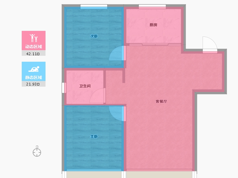 吉林省-长春市-万隆伟业京学府-57.59-户型库-动静分区