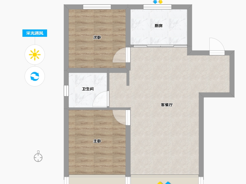 吉林省-长春市-万隆伟业京学府-57.59-户型库-采光通风