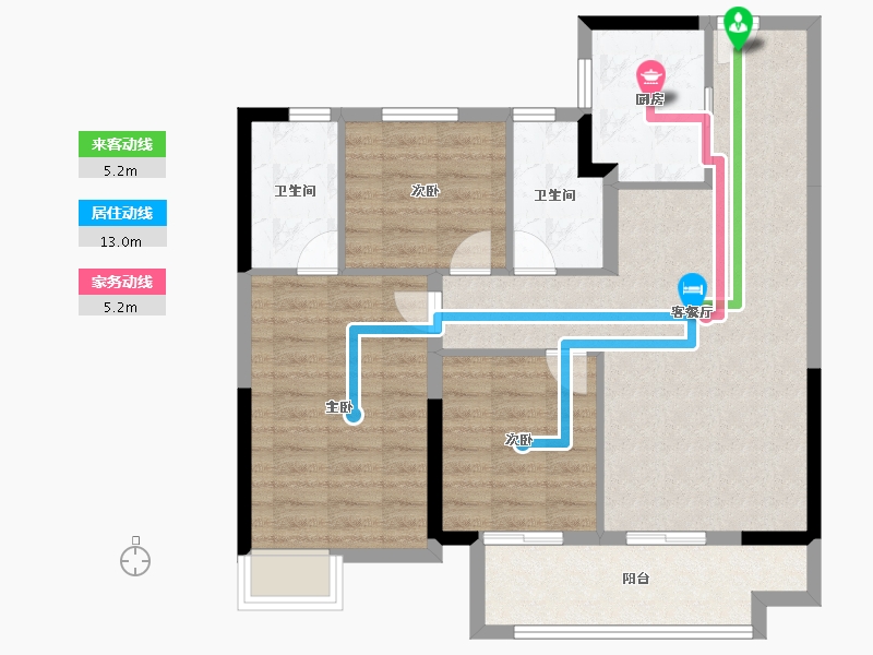 江苏省-南京市-山和宸园-83.20-户型库-动静线