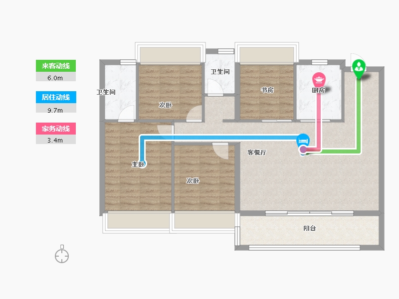 江苏省-南京市-新城振业铭著风华-100.00-户型库-动静线