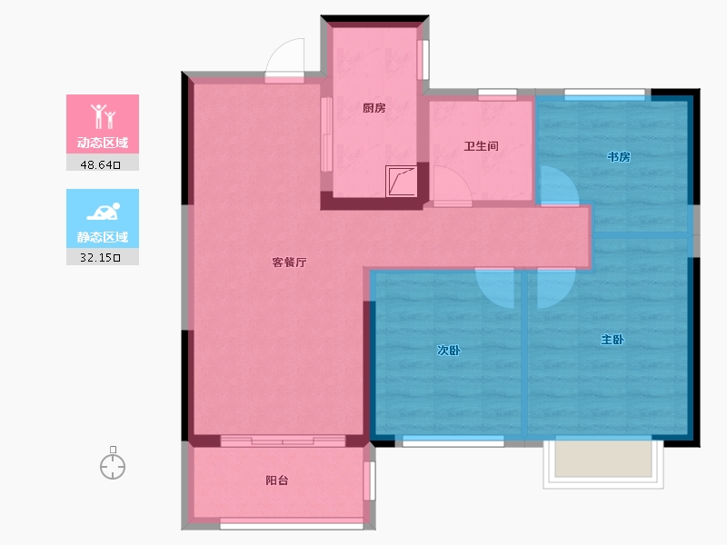 江苏省-南京市-江宁金茂悦-72.00-户型库-动静分区