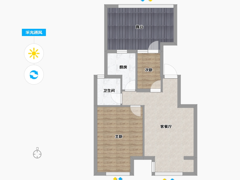 北京-北京市-龙湖·熙湖悦著-67.36-户型库-采光通风