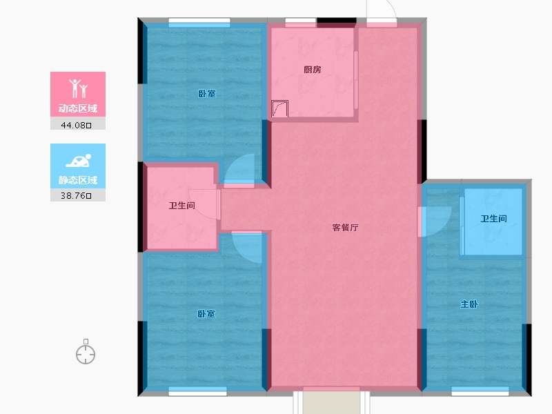 吉林省-长春市-天禄金典名城-73.67-户型库-动静分区