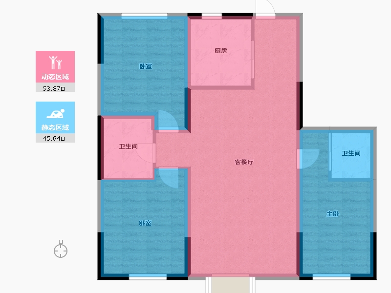 吉林省-长春市-天禄金典名城-89.60-户型库-动静分区