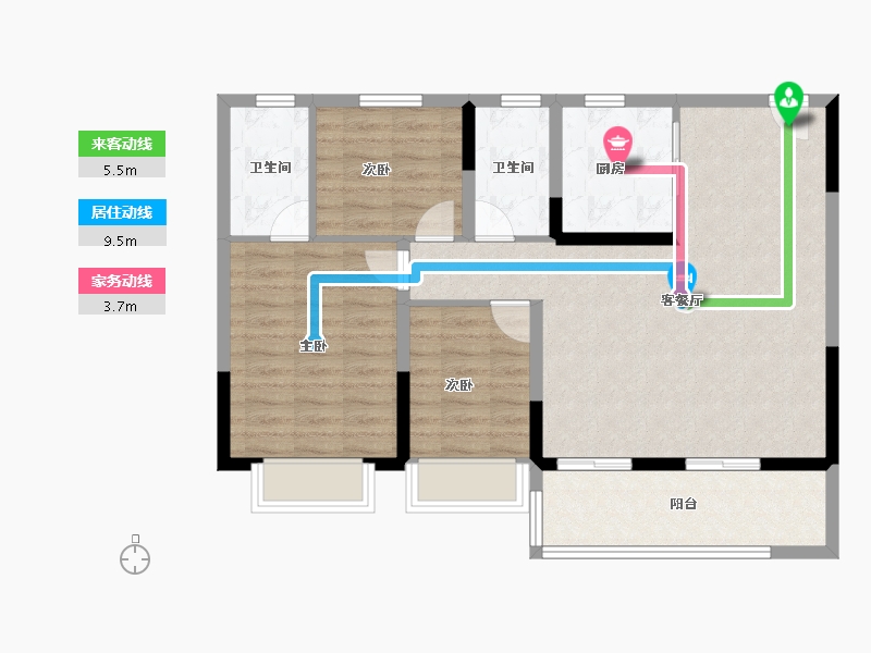 江苏省-南京市-中国铁建·栖云府-86.40-户型库-动静线