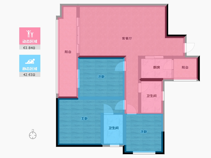 四川省-眉山市-领地凯旋国际公馆-98.00-户型库-动静分区