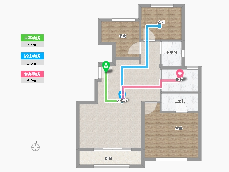 天津-天津市-新城樾府-86.52-户型库-动静线