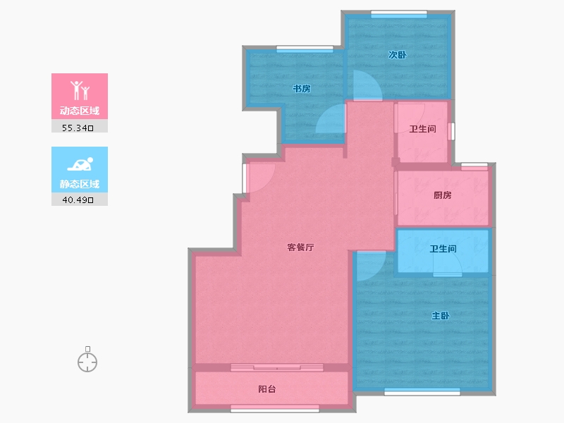 天津-天津市-新城樾府-86.52-户型库-动静分区