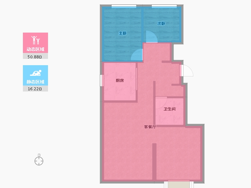 北京-北京市-招商中建·顺义臻珑府-60.23-户型库-动静分区