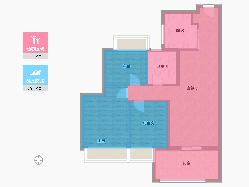 江苏省-南京市-雅居乐雅郡兰庭-71.20-户型库-动静分区