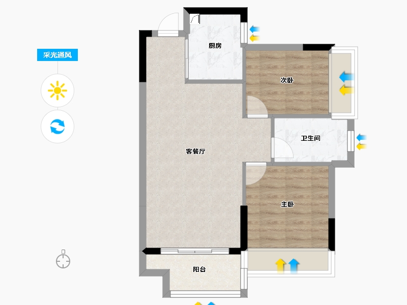 广东省-珠海市-佳源·印象西湖-56.50-户型库-采光通风