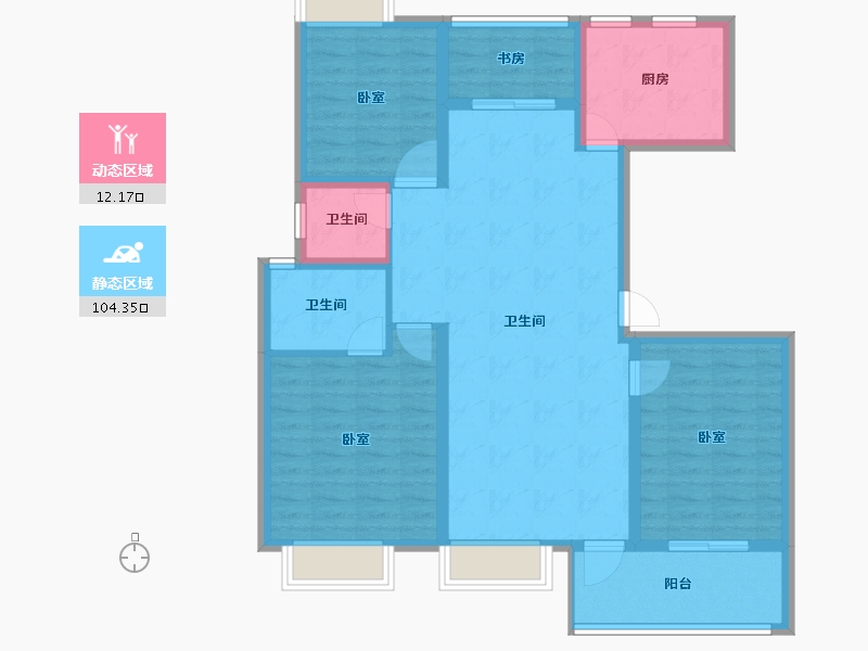 江苏省-南京市-石林云城-104.80-户型库-动静分区