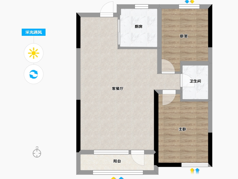 吉林省-长春市-天禄金典名城-65.81-户型库-采光通风