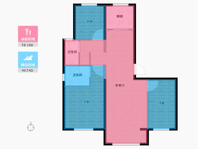 北京-北京市-中绿东岳府-97.61-户型库-动静分区