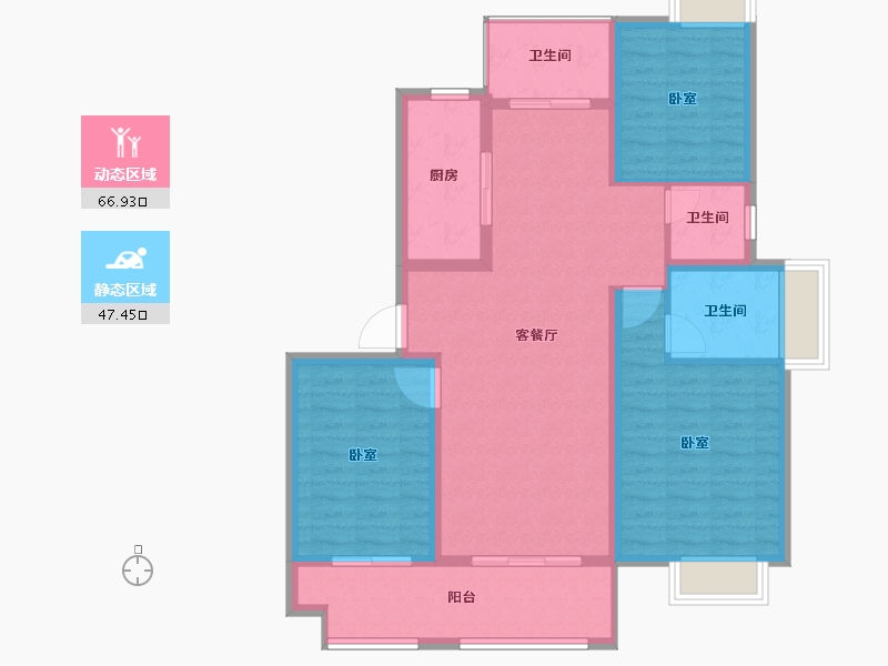 江苏省-南京市-石林云城-103.00-户型库-动静分区