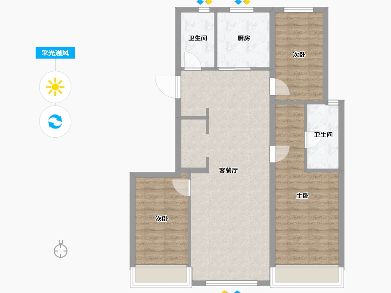 北京-北京市-保利·锦上-91.20-户型库-采光通风