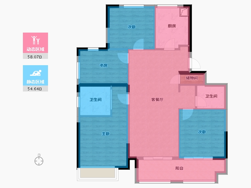 江苏省-南京市-汤山颐和府-101.60-户型库-动静分区