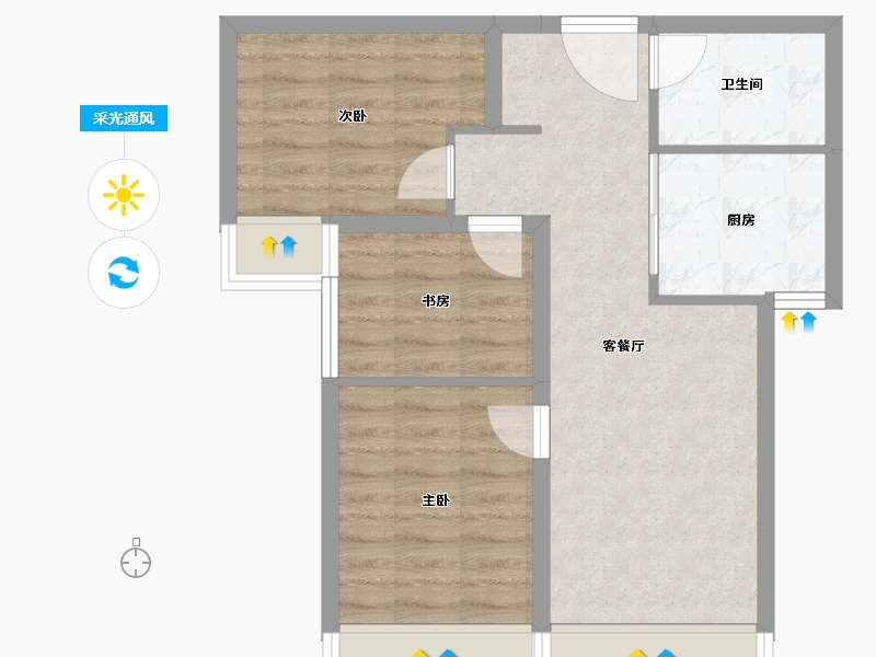 北京-北京市-龙湖云璟-58.43-户型库-采光通风