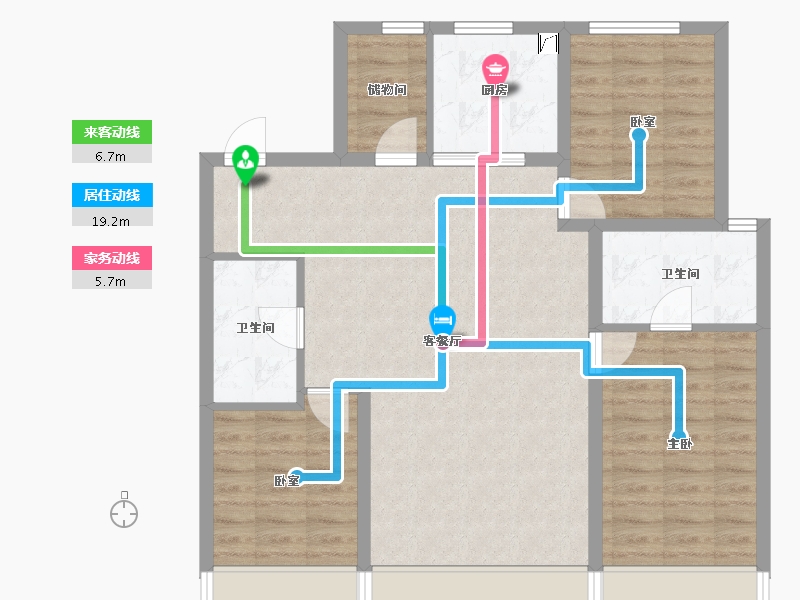 吉林省-长春市-华润置地荣华府-90.34-户型库-动静线